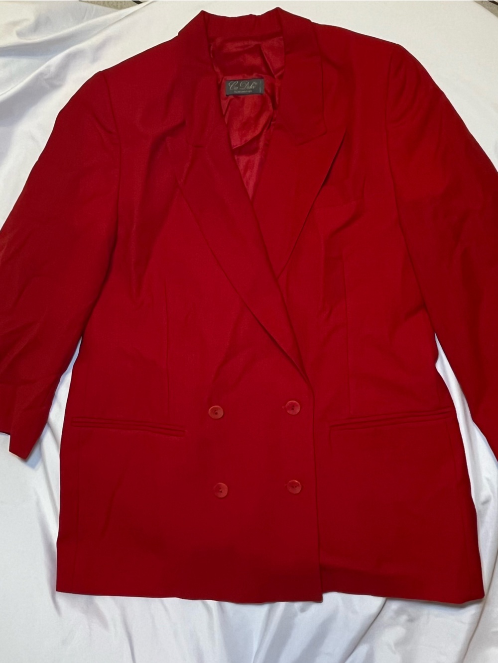 Ca Dolce Classic Double-Breasted Red Blazer